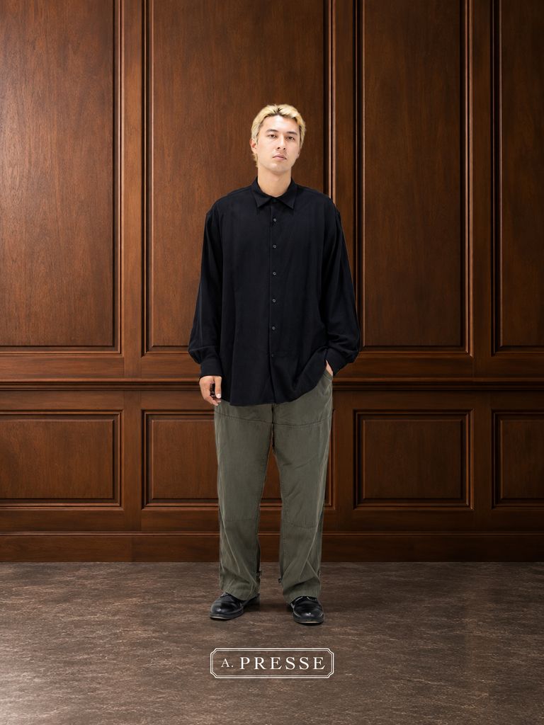 アプレッセ STYLE2 Wool Regular Collar Shirt (BLACK)MARKスタイル