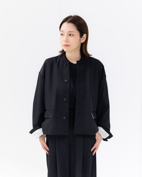 グラフペーパー Women's  25AW Techno Wool Nylon Stand Collar Short Jacket(GL253-20317)BLACK☆9月27日(土)発売！