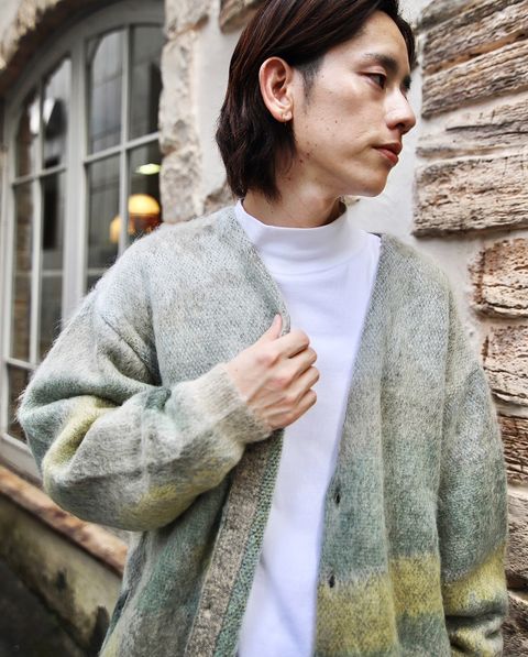YOKE ヨーク 23AW LANDSCAPE MOHAIR JACQUARD CREWNECK CARDIGANスタイル