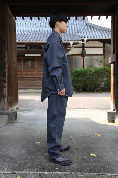 Graphpaper Denime Five Pocket Pants & Denime Regular Collar Shirt style 2020.12.14.