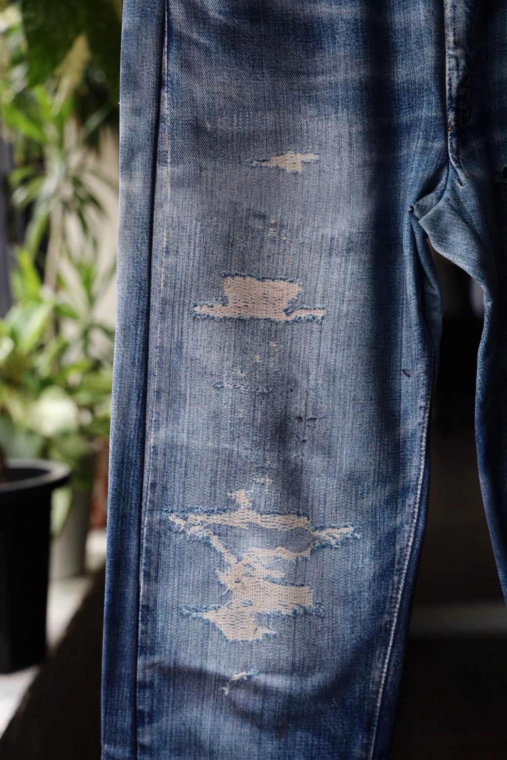 トーキングアバウト ジ アブストラクション 25AW DENIM PRINT FLEECE LINING STRIGHT PT(2526AW-PT-001F)BLUE☆新作発売！
