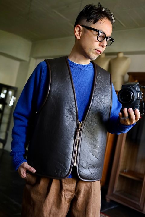 Gurank グランク ベストLamb skin Vest (2543)BROWN★新作発売！
