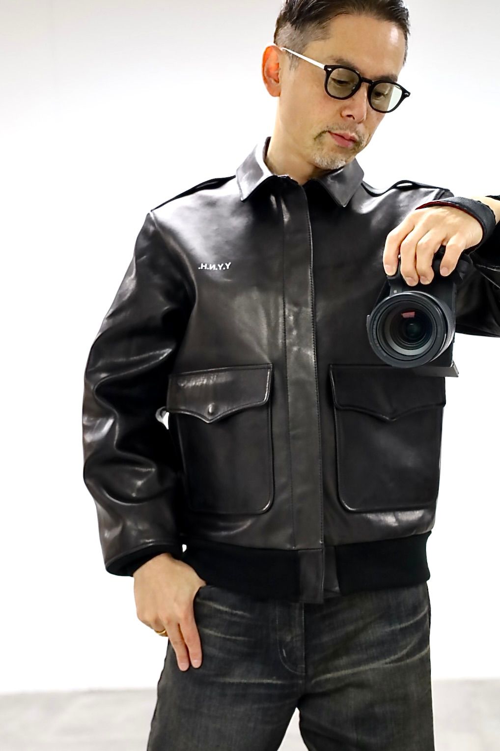 Yohji Yamamoto × NEIGHBORHOOD ホースレザージャケットスタイル