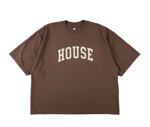 イズネスミュージック 25SS HOUSE FLOCKY PRINT T-SHIRT(IMP5_10_FLHOUSET01)BROWN