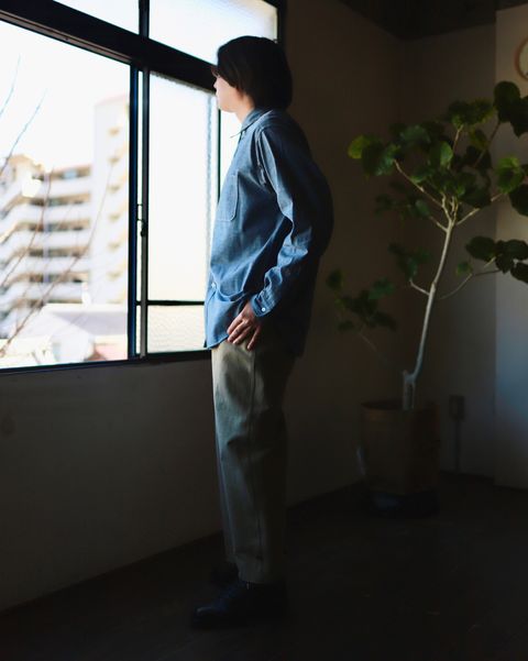 A.PRESSE Rigid Chambray Shirt style.2023.2.10