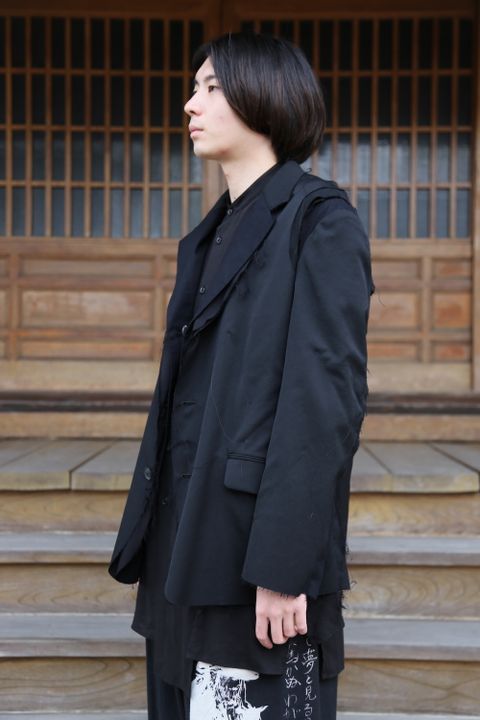 Yohji Yamamoto pour Homme 2020AW 新作 M-3BS 重ねST止レイヤードジャケット(HR-J10-802)style.2020.11.23.