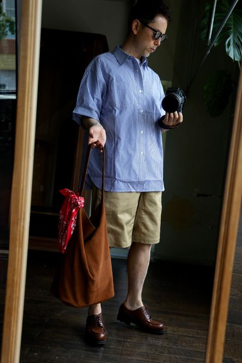 FreshService CORPORATE UNIFORM S/S SHIRT(BLUE STRIPE)スタイル