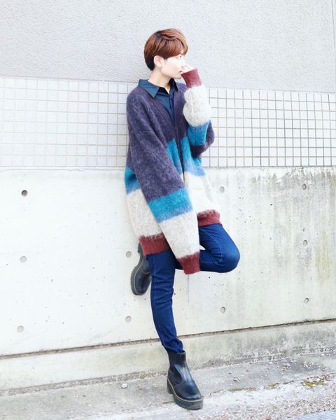 YOKE 新作MOHAIR BORDER CARDIGAN style.2023.9.3
