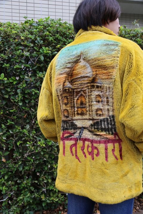 doublet HAND-PAINTED FUR JACKET"YELLOW"style.2020.10.17.