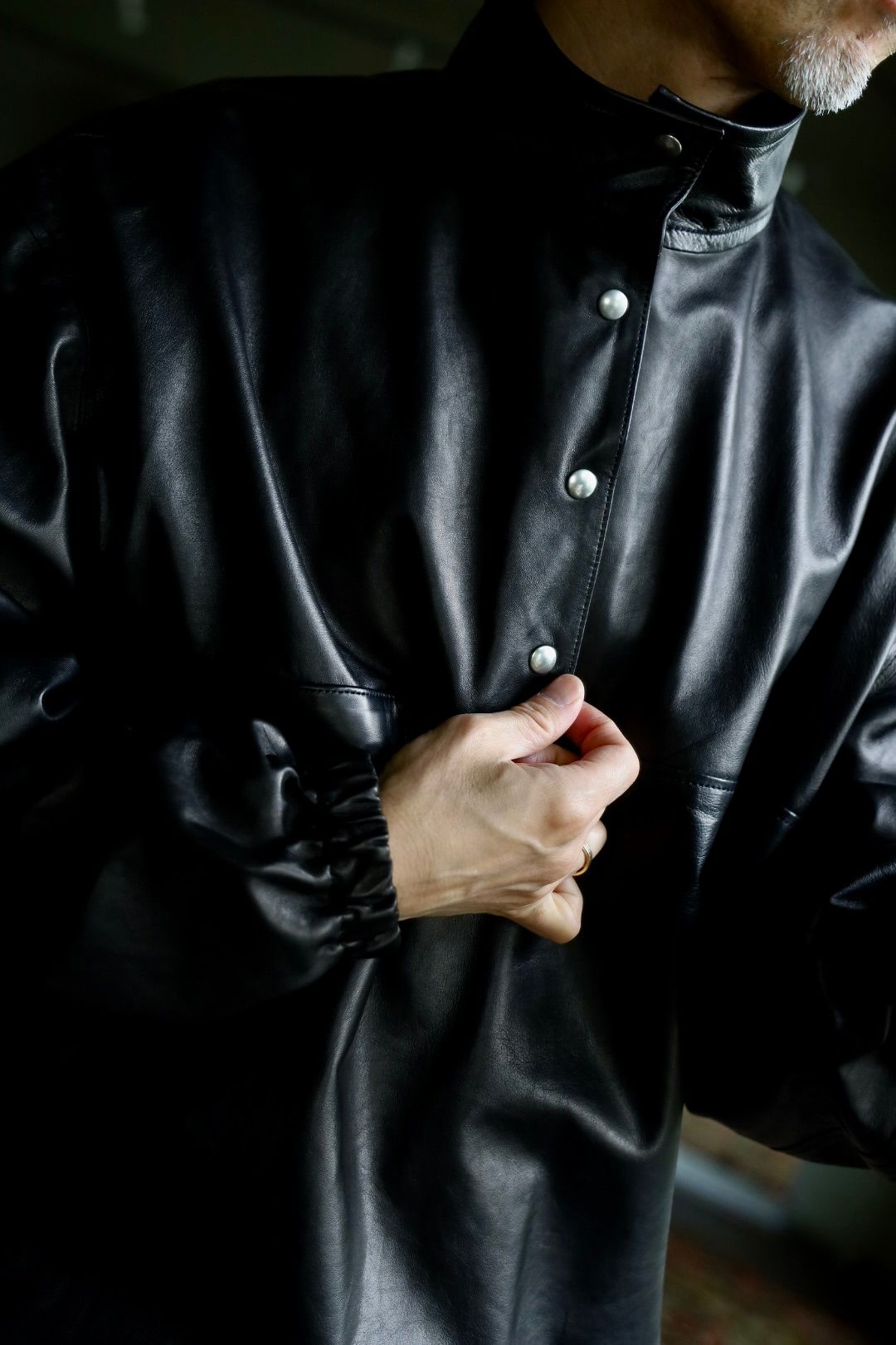 A.PRESSE 2026 STYLE2 Leather Pullover Snap Shirtsスタイル