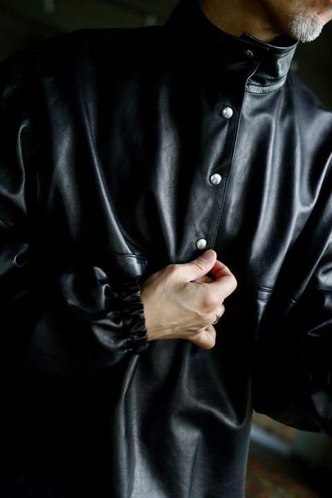 A.PRESSE 2026 STYLE2 Leather Pullover Snap Shirtsスタイル