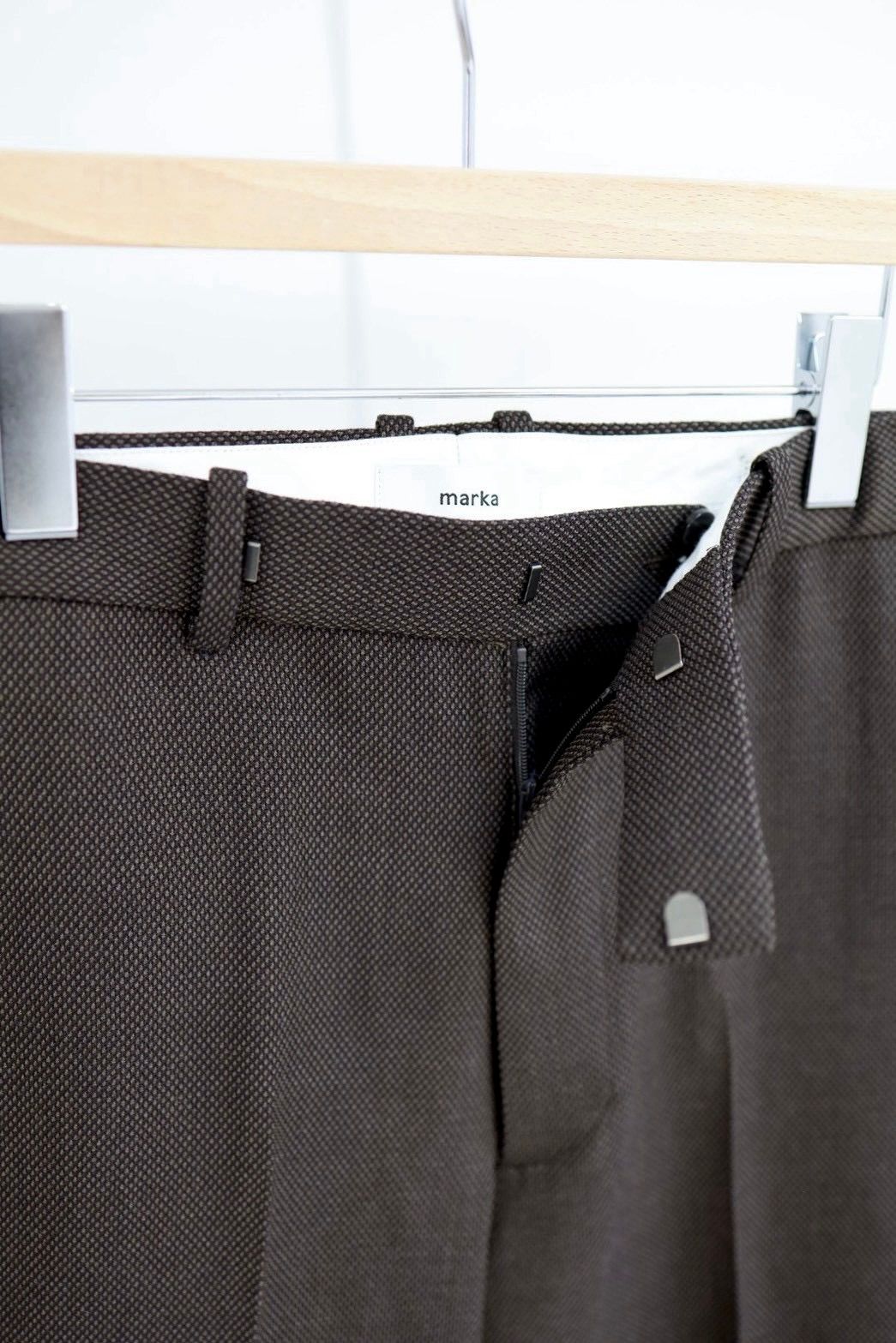 マーカ 26AW REGULAR FIT STRAIGHT TROUSERS(M26C10PT03C) BROWN BIRD’S-EYE☆新作発売！