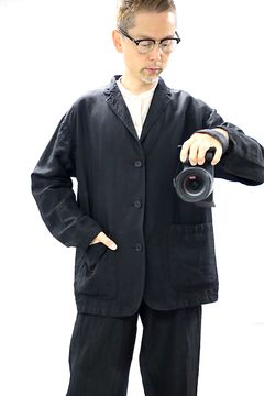 コムデギャルソンオム26SS リネンギャバ製品染3Bジャケット(HQ-J026-051)BLACK☆5月1日(金)発売！