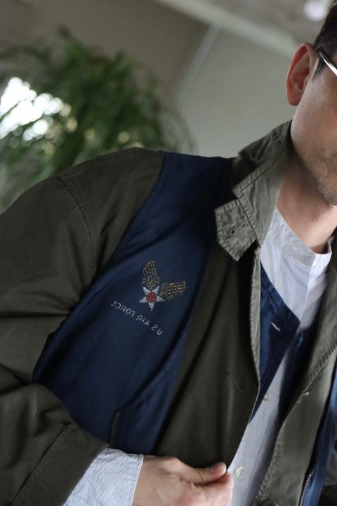 FreshService OVERDYED LEFT TWILL ENGINEER JACKET"DARK OLIVE"style.