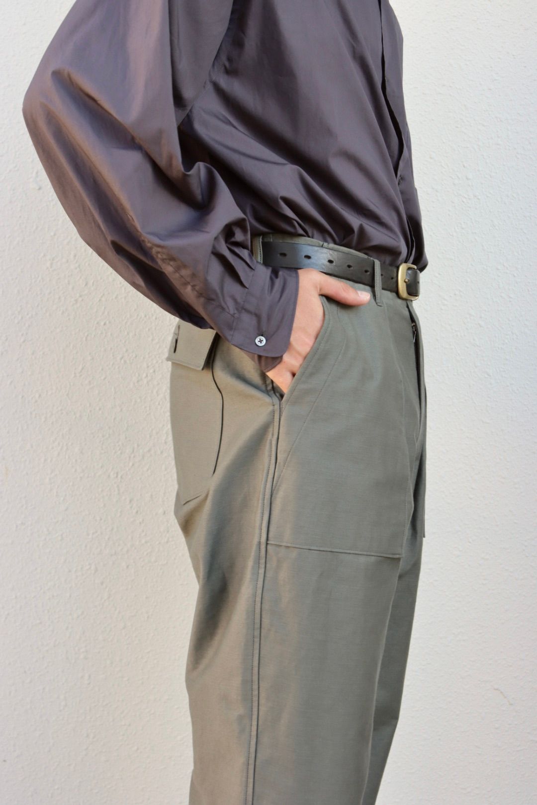 blurhmsROOTSTOCK 23FW Cotton Back Satin Baker Pantsスタイル