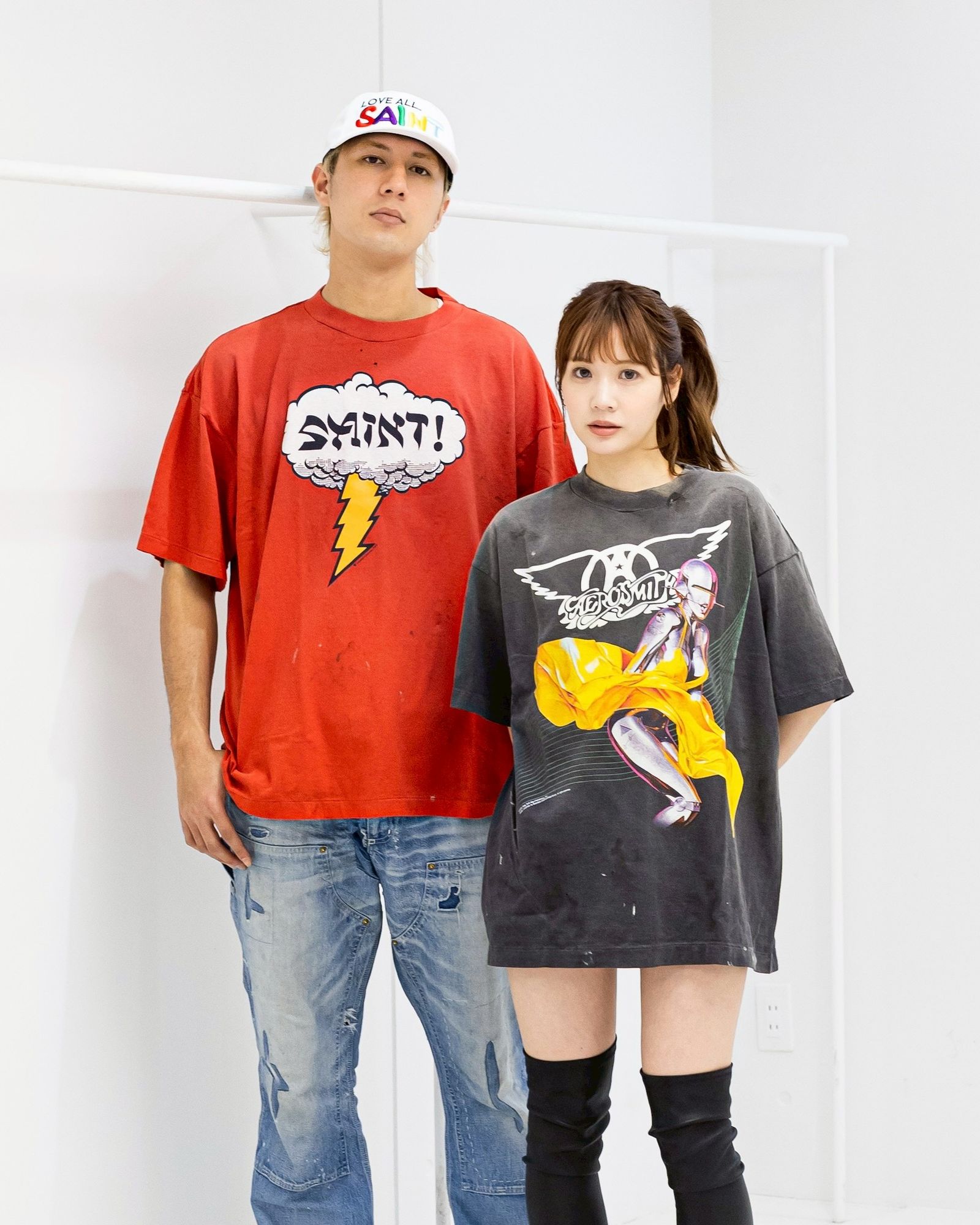 セントマイケル 26SS AEROSMITH AS_SS T-SHIRT(SM-MK8-0000-C25)BLACK