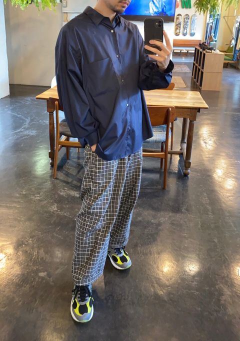 Graphpaper Broad L/S Oversized Regular Collar Shirt"NAVY"Style.2020.7.29.