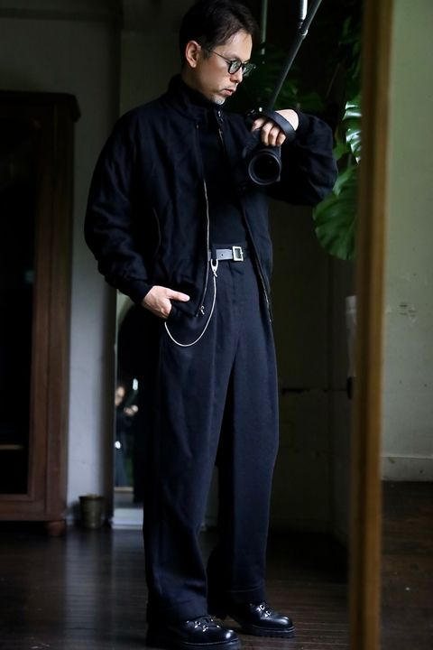 A.PRESSE Tweed Harrington Jacketスタイル