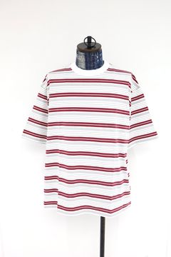 is-ness 26SS Border T-Shirt(26SS_47_1008SSCS01-B)WHITE x WINE☆新作発売！
