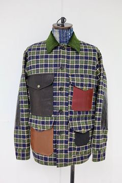 ジュンヤワタナベマン 25AW FILSON Wネーム ウールナイロンチェックレザージャケット(WP-J018-051)☆11月1日(土)発売！