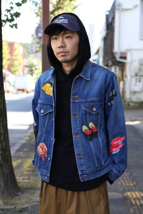 doublet FOOD HAND-PAINTED DENIM JACKET L.BLUE Style 2020.10.19.