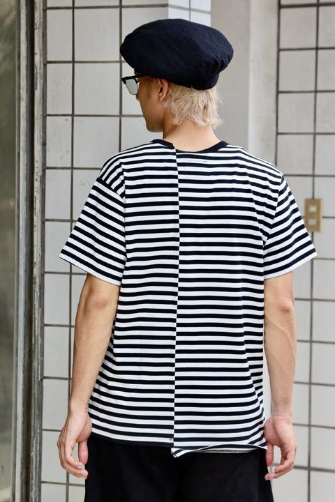 Yohji Yamamoto  新作天竺ボーダー Tシャツ MARKスタイル
