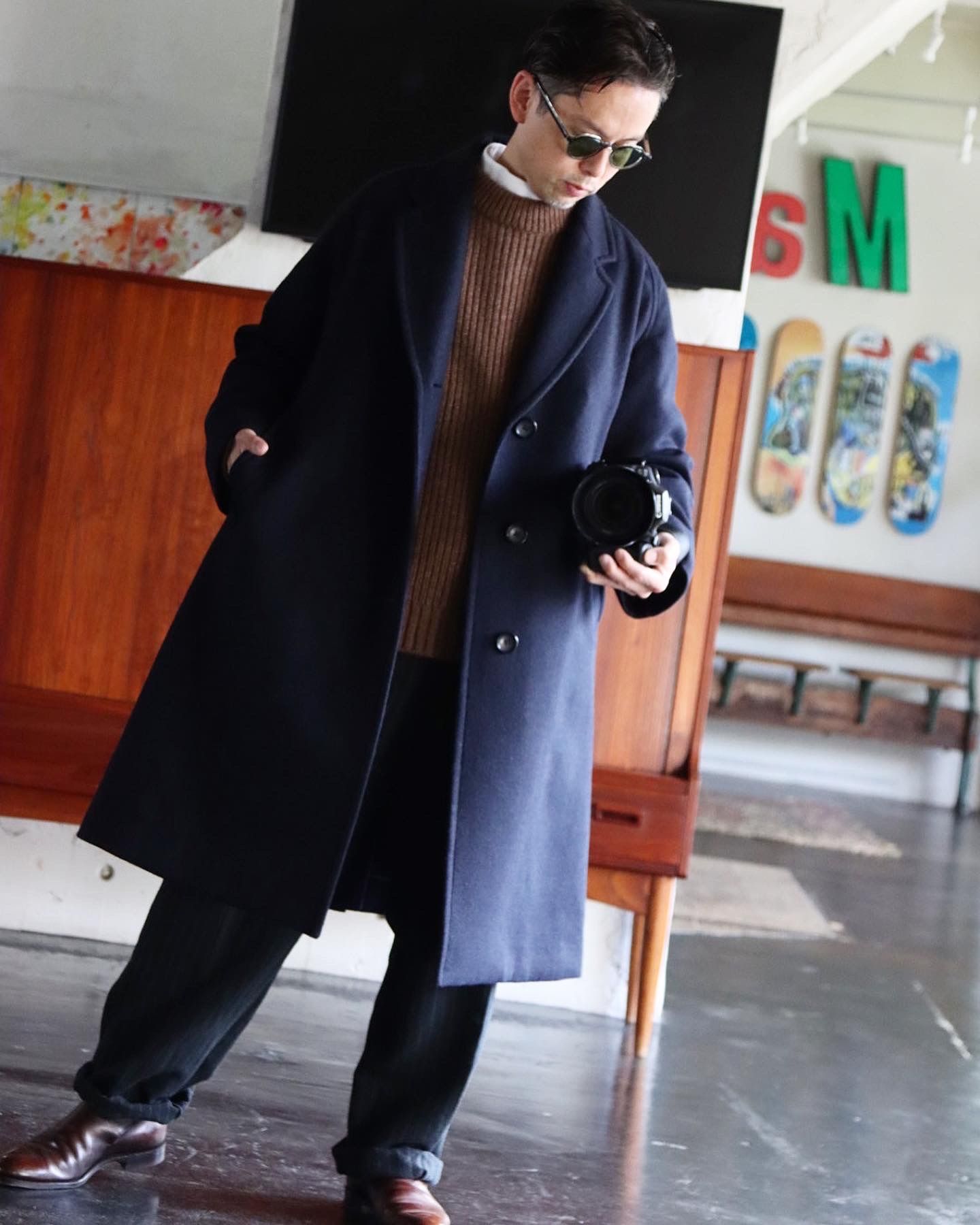 A.PRESSE Chester Coat"NAVY"style.2021.9.18.