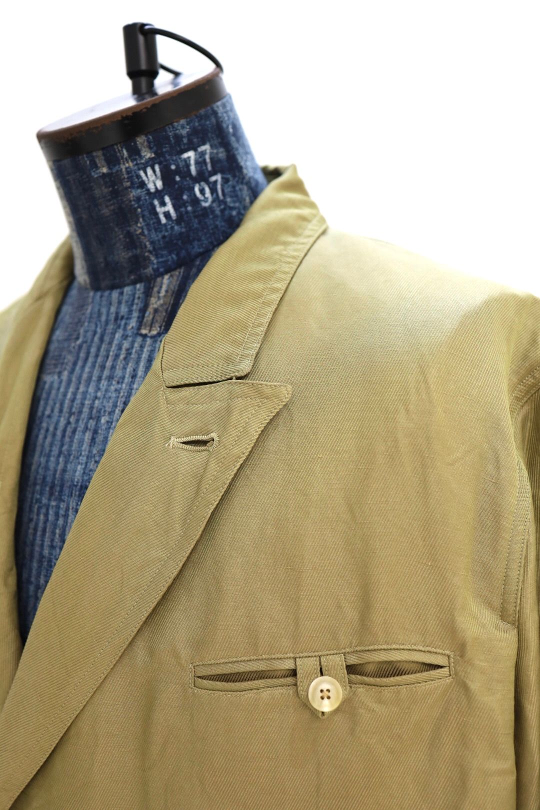YOKE 26SS Linen Silk Kersey Double Breasted Blezer(YK26SS01207J)KHAKI