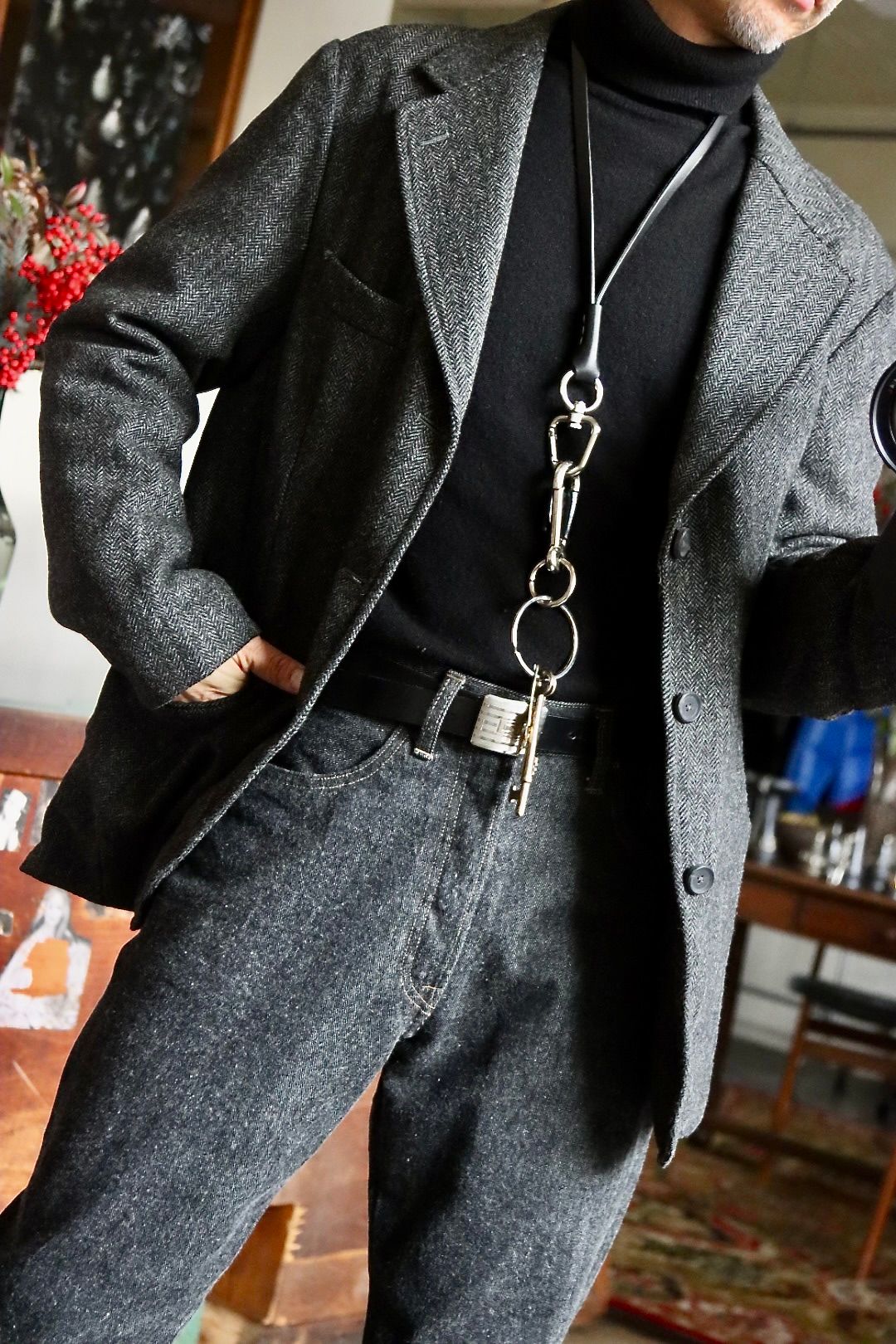A.PRESSE Tweed Tailored Jacketスタイル2023.12.21.