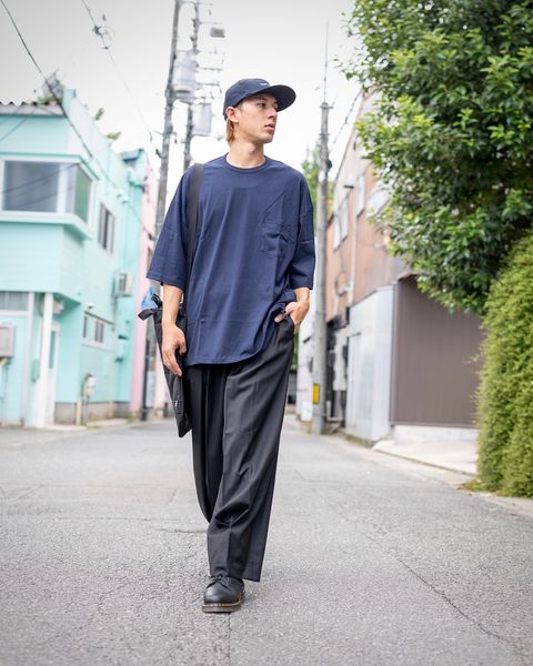 COMME des GARCONS HOMME 綿天竺ポケットTシャツ(NAVY) スタイル 8月3日(土)発売！