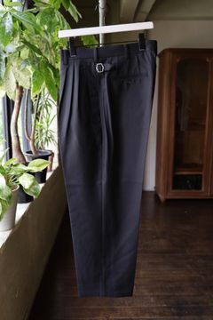 コムデギャルソンオム25FW ウールサージタックパンツ(HP-P009-051)BLACK