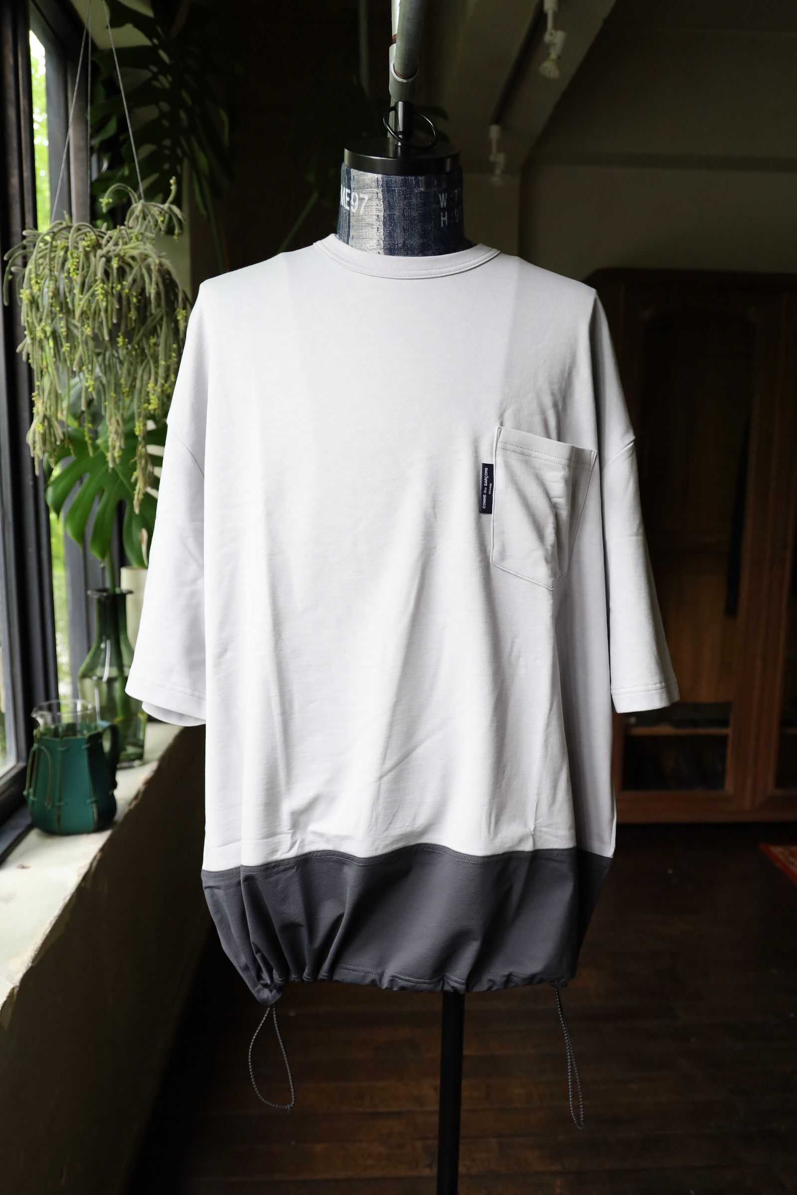6,820円COMME des GARCONS HOMME 異素材切り替えTシャツ　Sサイズ