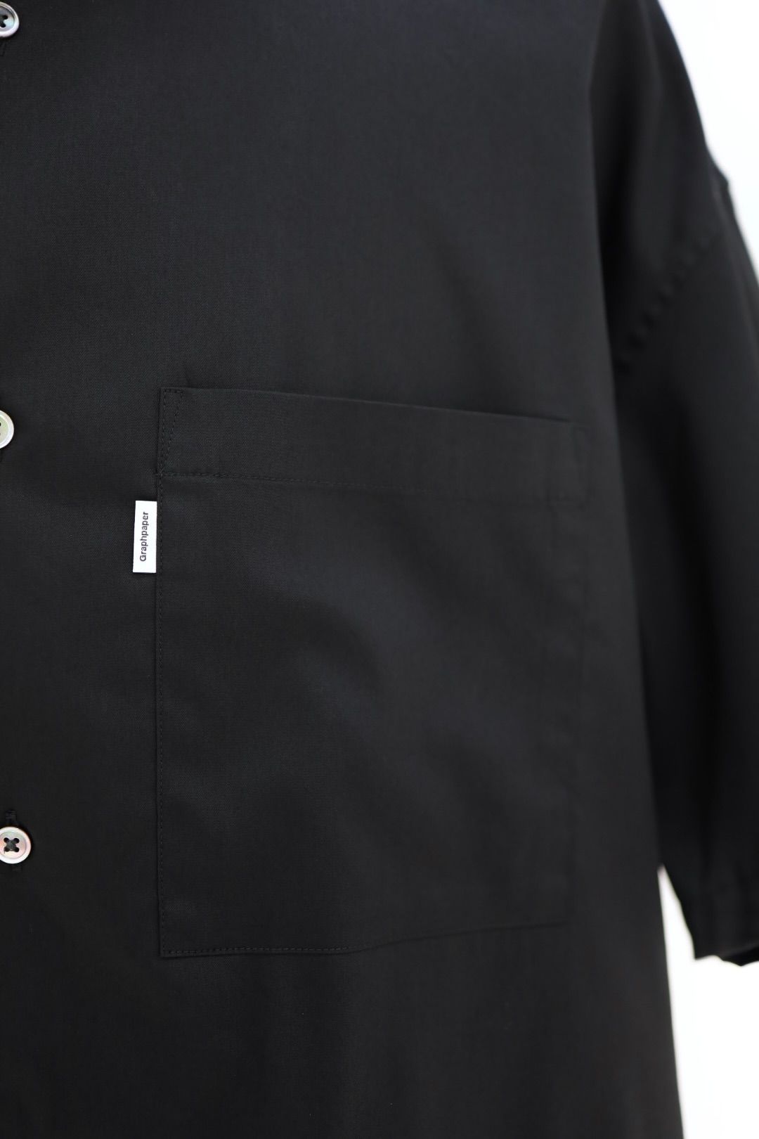 グラフペーパー 26SS Solotex Twill S/S Oversized Box Shirt(GM261-50159B)BLACK☆3月20日(金)発売！