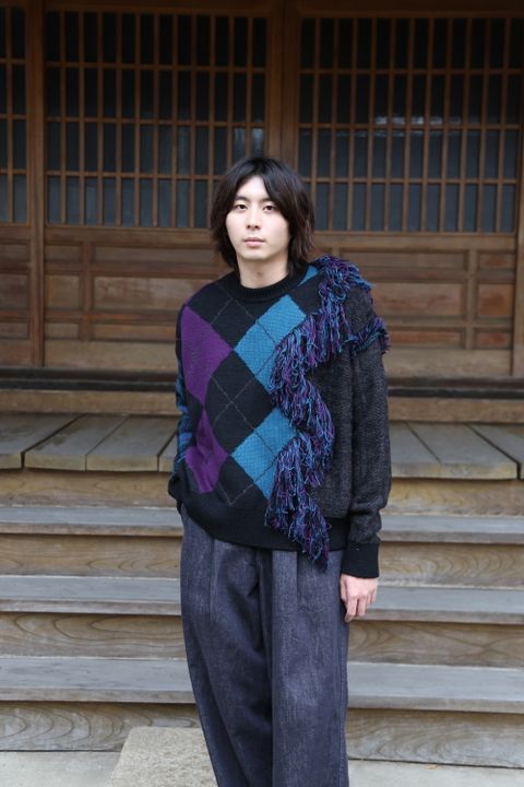 KIDILL 2020 A/W Collection 新作Destroy Argyle Tartan Pullover Knit style.2020.7.31.