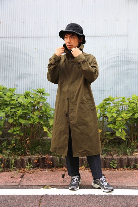 COMME des GARCONS HOMME 綿ナイロンウェザーフーデッドコート"KHAKI"Style.2020.8.9.