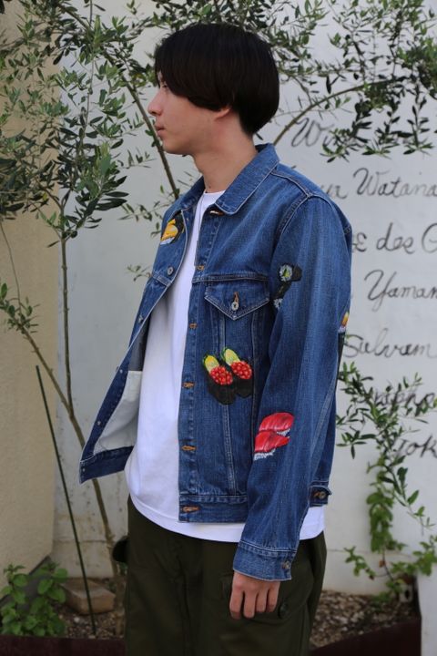 doublet FOOD HAND-PAINTED DENIM JACKET(20AW18BL113)"L.BLUE" style.2020.8.9.