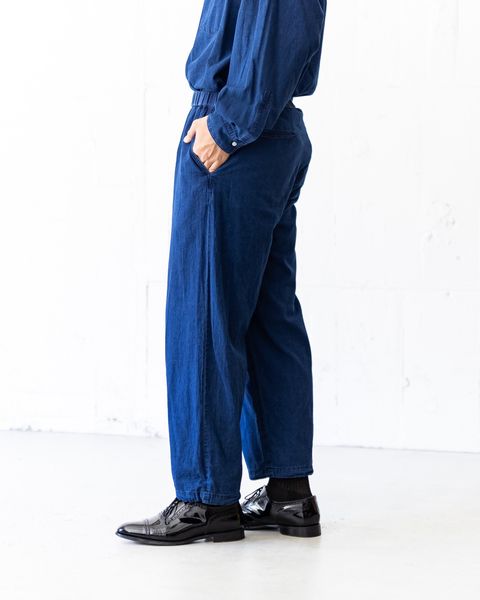 Graphpaper SIDOGRAS Indigo Poplin L/S Oversized Band Collar Shirt(DARK FADE)☆8月2日(土)新作発売！