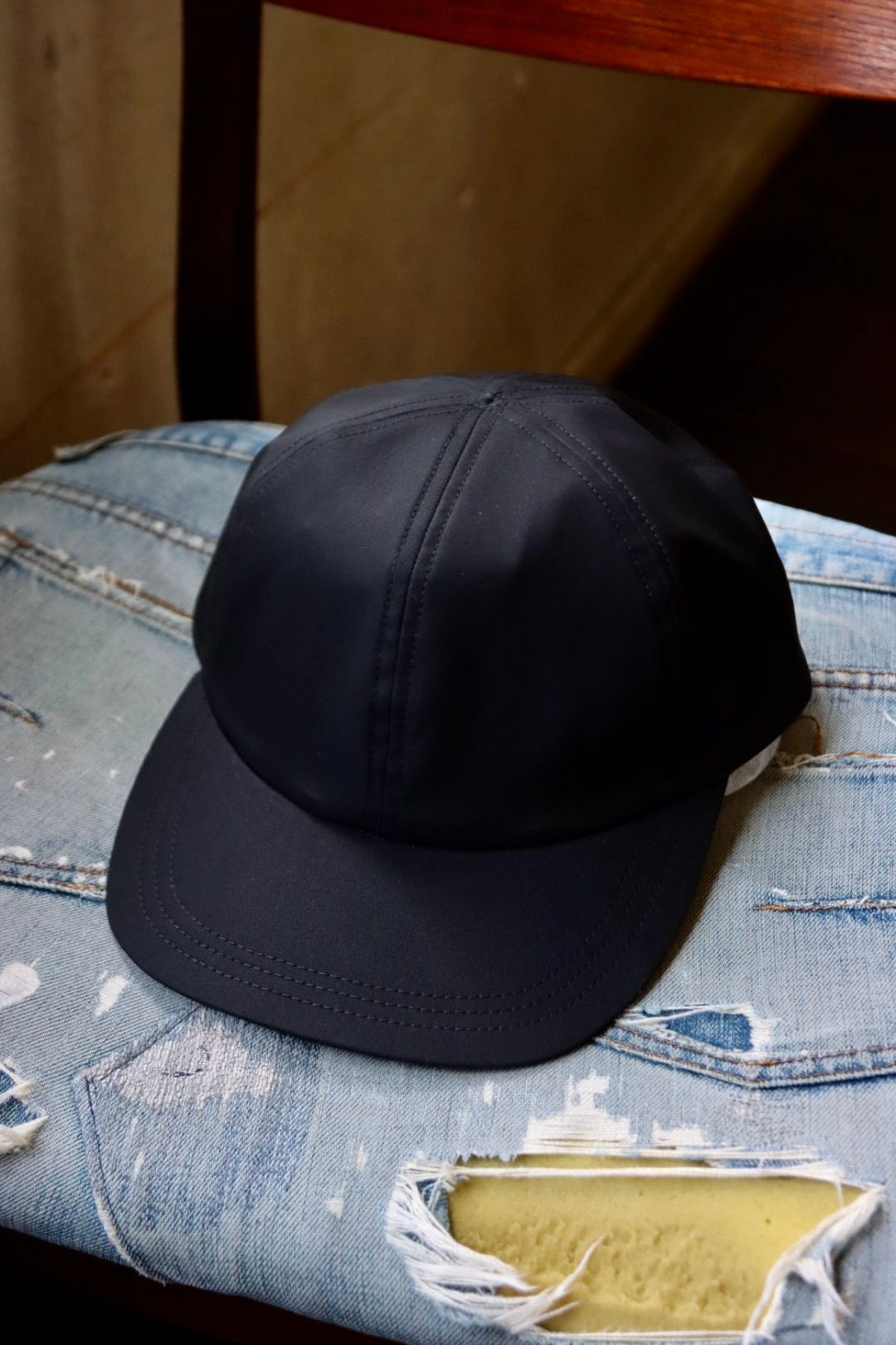 グラフペーパー Wooly Cotton Twill 6 Panel Cap(GU253-90050B)BLACK