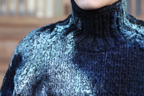 yohji Yamamoto 朝倉ペイント手編みタートルB"BLACK"style.10.1.