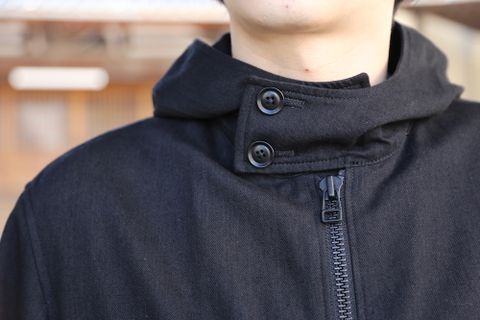 yohji yamamoto2020AW Y's BANG ON! Military hooded-Coat Black denim style.2020.10.18.