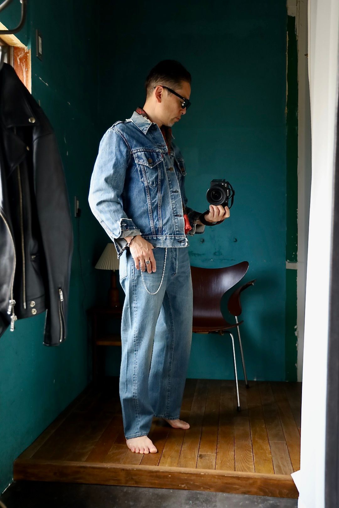 A.PRESSE 2025 STYLE2 No.2 Washed Denim Pantスタイル2025.6.26.
