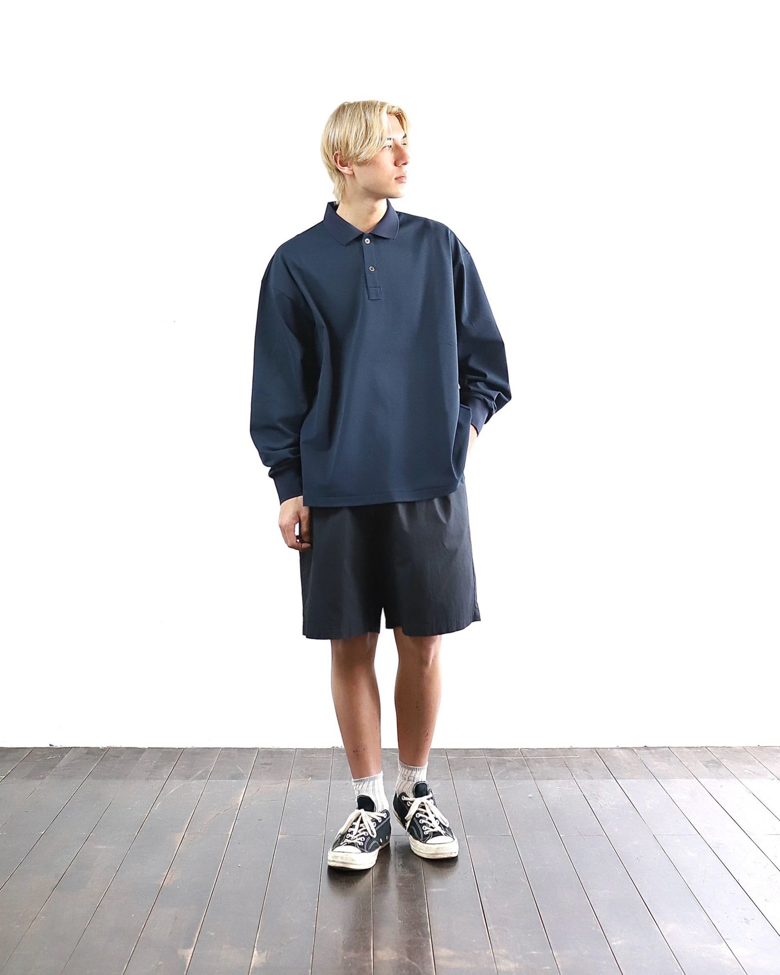 FreshService 24SS 新作DRY PIQUE JERSEY L/S POLO(NAVY) style 2024.3 
