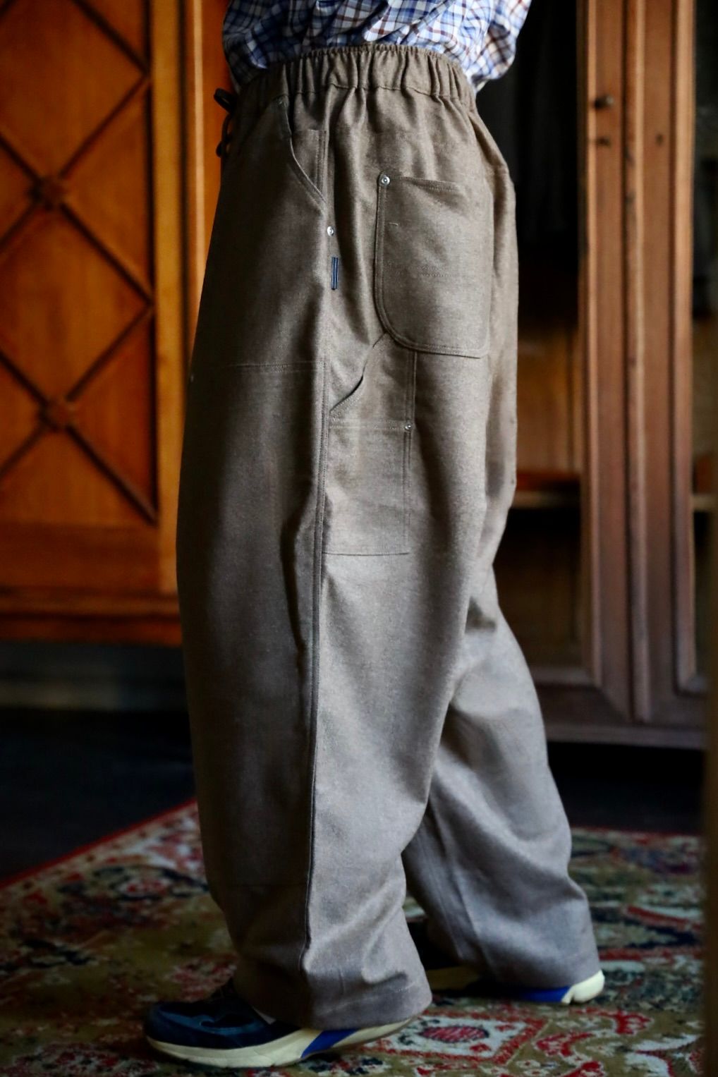 S.F.C 25FW エスエフシー CASHMERE WOOL DOUBLE KNEE PANTS(SFCFW25P08)Beige M