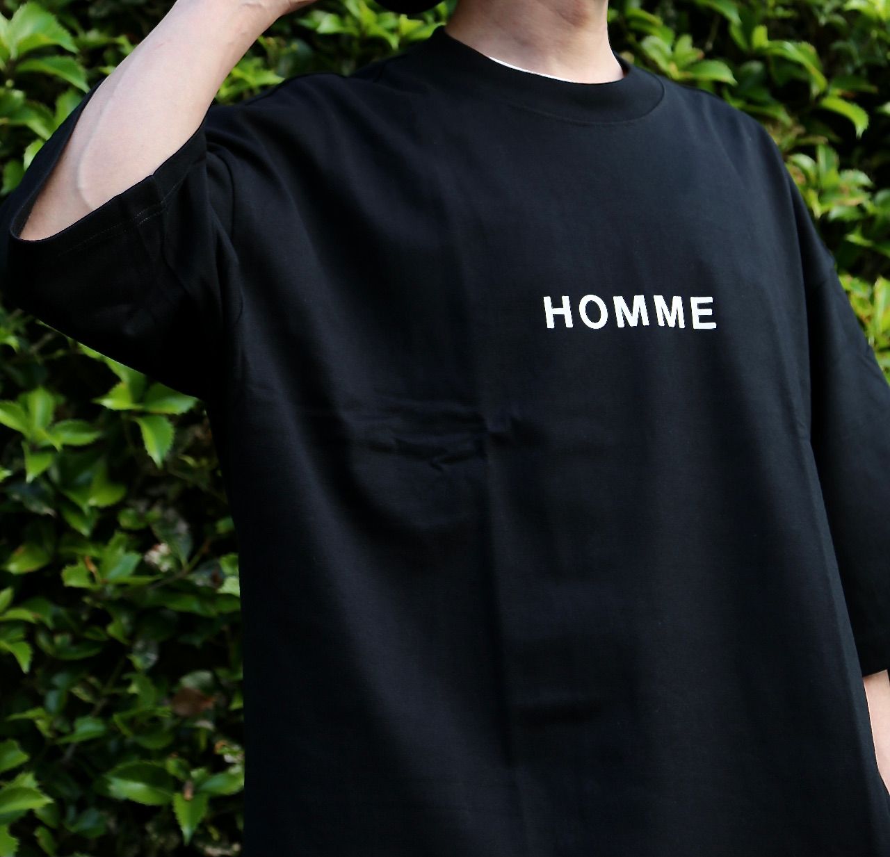 COMME des GARCONS HOMMEプリントオーバーサイズ綿度詰天竺Tシャツ