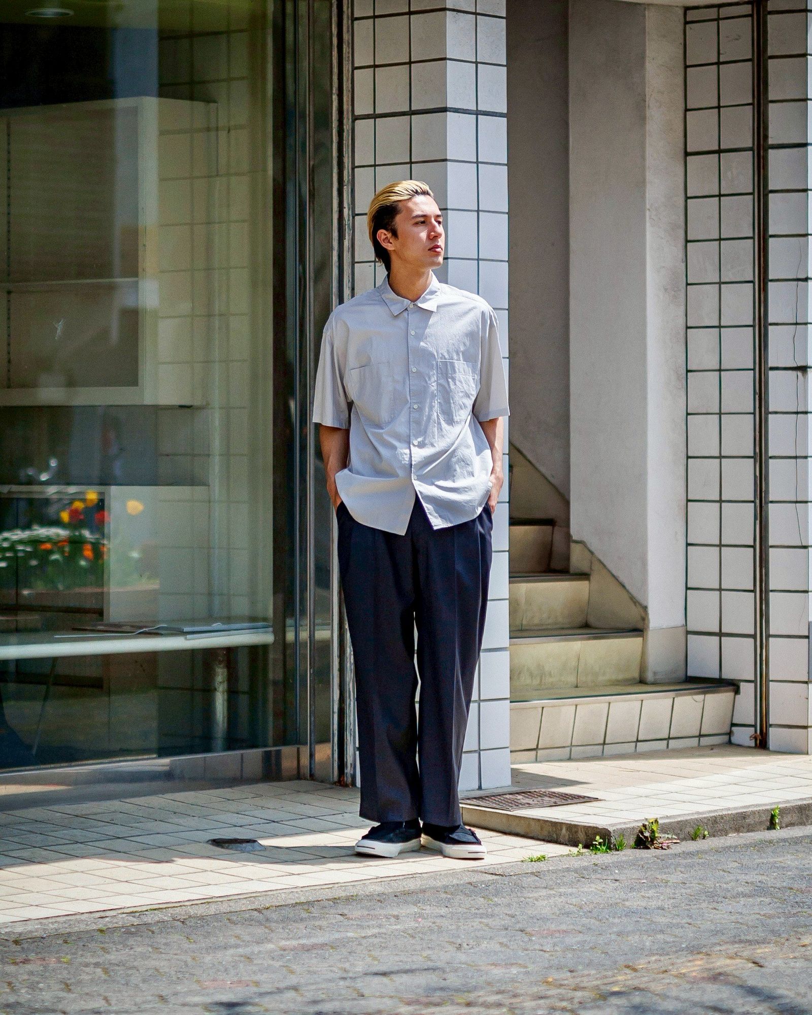 Graphpaper(グラフペーパー)Check Regular Collar Big Sleeve