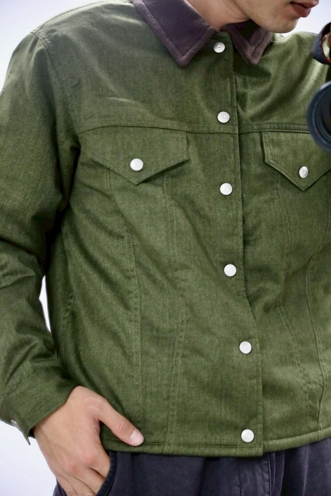 ファウンダ 25AW COLOR DENIM JACKET(015FD252017)KHAKI☆新作発売！