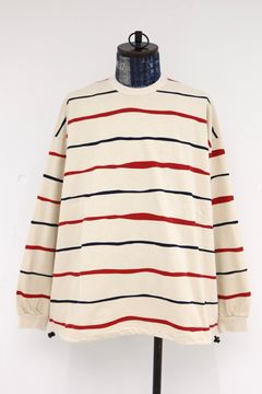 S.F.C 2026FW エスエフシー SUPER BIG STRIPE LS TEE (W/DRAWSTRINGS) (SFCFW26CS07)Beige☆10月17日(土)発売！