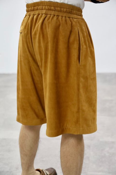 Graphpaper 26SS Cow Nubuck Leather Wide Shorts"BROWN"スタイル
