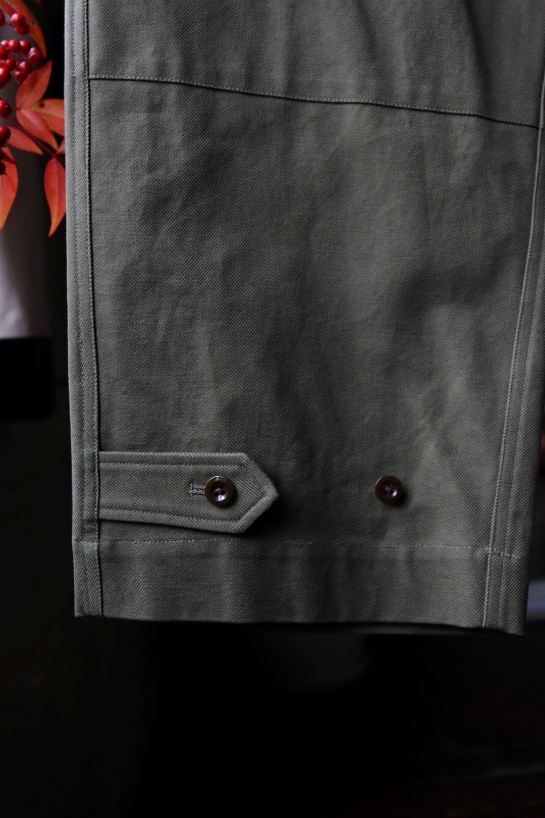 ブラームス23SS blurhmsROOTSTOCK Cotton Serge 47 Pants(bROOTS23S35)OLIVE※12月23日(金)発売！