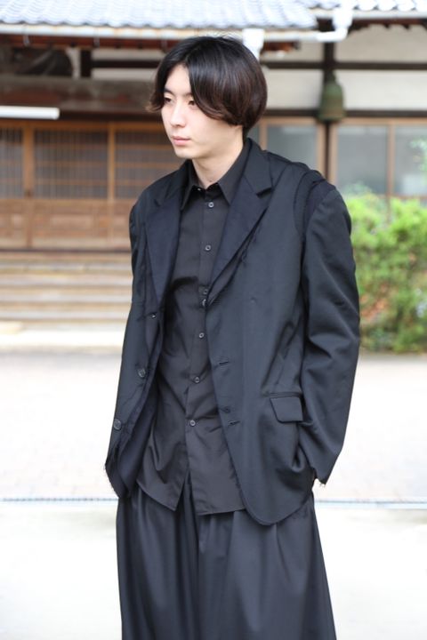 Yohji Yamamoto pour Homme 2020AW 新作 M-3BS 重ねST止レイヤードジャケット(HR-J10-802)style.2020.9.18.